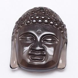 Pendentifs en forme d'obsidienne en cristal de glace naturelle, Bouddha