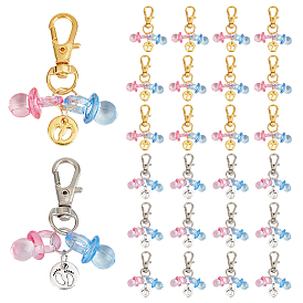 20шт 2 цветные акриловые подвесные украшения, с поворотными застежками сплава