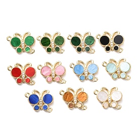 Подвески-бабочки из латуни с микропаве из прозрачного кубического циркония, cmолой, реальный 18 k позолоченный, долговечный, без кадмия и без свинца, стойки покрытие