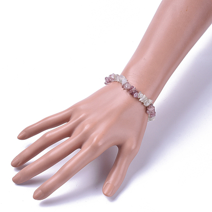 Natural Gemstone Chip Stretch Bracelets