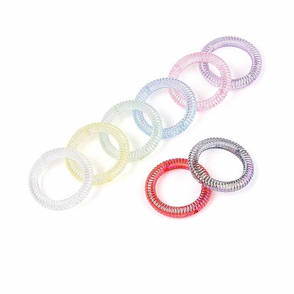 Прозрачные акриловые бусины, с покрытием AB цвета, кольцо