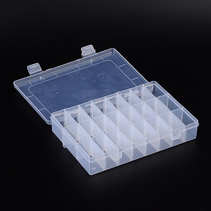 Recipientes de almacenamiento de cuentas de plástico, caja divisoria ajustable, 14x20x3.7 cm