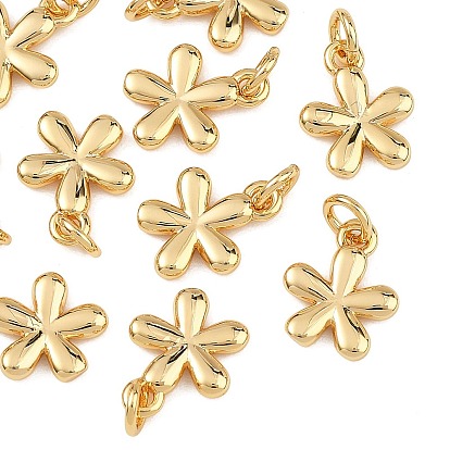 Colgantes de latón Shegrace, encantos de la flor, sin cadmio, plomo, níquel