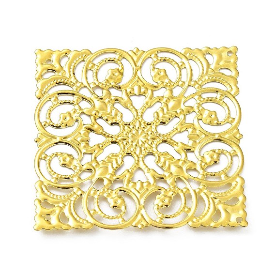 Подвески для железного разъема для стойки, ромб, гравированные металлические украшения