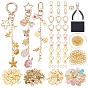 DIY Keychain Making Kit, Including Zinc Alloy Swivel Clasps, Brass Paperclip Chains, Iron Jump Rings, Alloy Pendant Sets, Brass Rings, Carbon Steel Chain Nose Pliers