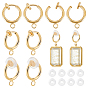 30 латунные серьги-клипсы, с петлями, для не проколотых ушей, без кадмия и без свинца, с 30шт силиконовой клипсой на подушечках для серег