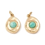 Natural Gemstone Charms, with Ion Plating(IP) Golden Tone 304 Stainless Steel Findings, Oval