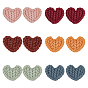 Chgcraft 12 piezas 6 colores cabujones de arcilla polimérica hechos a mano, almohadilla trenzada de imitación, corazón