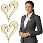 2Pcs Alloy Heart Brooch Pin, Badge for Backpack Clothes