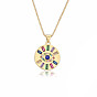Fashion Colorful Zircon Eye Pendant Necklace For Women