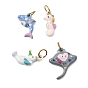 Pendentifs en acier inoxydable imprimés, breloques d'animaux marins, or