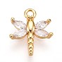 Латунные микро проложить кубического циркония прелести, стрекоза