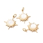Natural White Shell Pendants, with Ion Plating(IP) Golden Tone 304 Stainless Steel Findings, Star