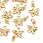 SHEGRACE Brass Pendants, Flower Charms, Cadmium Free & Lead Free & Nickel Free