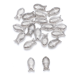 Perles de verre galvanoplastiques plaquées lustre nacré, poisson