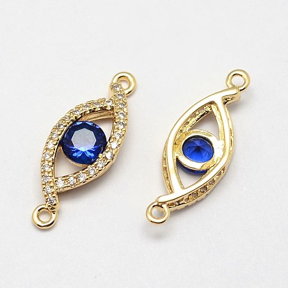 Глаза латунь микро проложить класс Aaa кубического циркония ссылки, без кадмия, без никеля и без свинца, 21x7.5x3.5 мм, отверстие : 1 мм