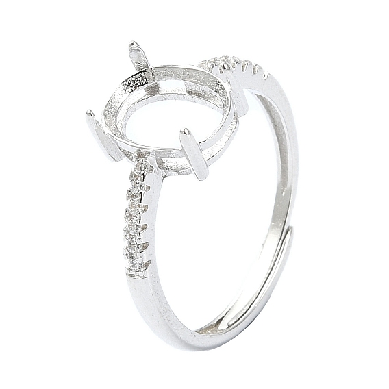 Регулируемые 925 стерлинговое серебро 4 зубцы для установки колец, с кубического циркония