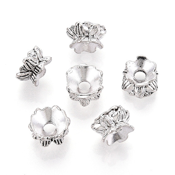 Буддийские ювелирные изделия в тибетском стиле сплава лотоса двухсторонние колпачки для бусин, мульти-лепесток