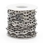 304 Stainless Steel Mariner Link Chains, Unwelded, with Spool