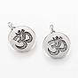 Pendentifs en alliage, plat et circulaire avec ohm, sans cadmium et sans plomb