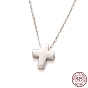 925 Sterling Silver Pendant Necklaces, with Spring Ring Clasps, Cross