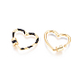 Golden Plated Brass Screw Carabiner Lock Charms, with Enamel, for Necklaces Making, Long-Lasting Plated, Heart