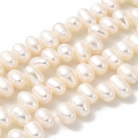 Natural Cultured Freshwater Pearl Beads Strands, Top Drilled, Rice, Grade 5A