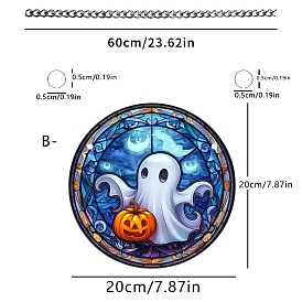 Halloween Ghost & Pumpkin Acrylic Pendant Decorations, Hanging Ornaments