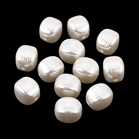 Perles de nacre en plastique ABS, cuboïde côtelé