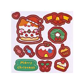 Christmas Waterproof PVC Plastic Sticker Labels, Self-adhesion, for Suitcase, Skateboard, Refrigerator, Helmet, Mobile Phone Shell, Christmas Themed Pattern
