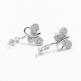 925 resultados de aretes de plata esterlina micro pave circonio cúbico, por medio perforó perlas, mariposa