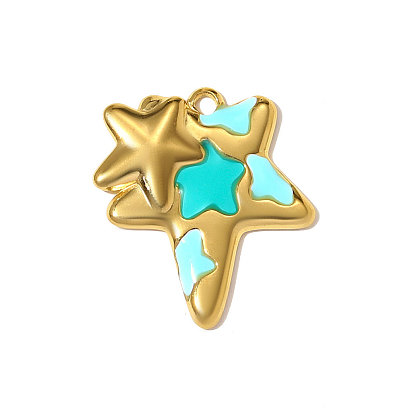 304 нержавеющей стальной эмали подвески, звезды прелести, ионное покрытие (ip), зеркальная полировка