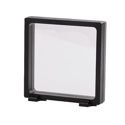 Plastic Frame Stands, with Transparent Membrane, 3D Floating Frame Display Holder, Coin Display Box