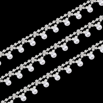 1.8~2 ярдов железные стразы чашки цепи, стразы цепи, цепочки с кисточками из натурального жемчуга