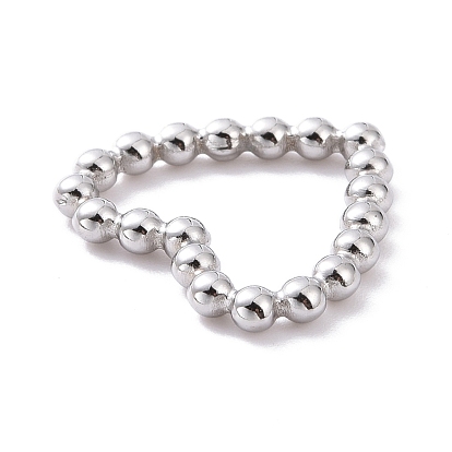 304 Stainless Steel Linking Rings, Imitation Round Beaded Heart