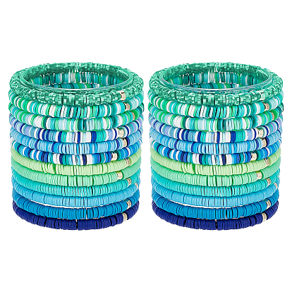 1 набор браслетов ручной работы из полимерной глины heishi surfer с пластиковыми бусинами ccb, составные опрятные браслеты для женщин