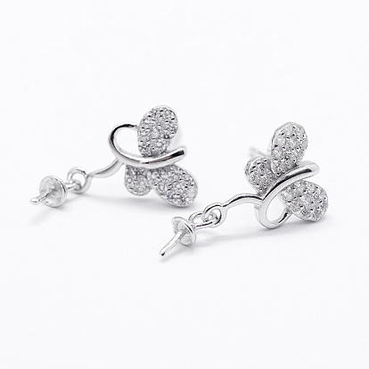 925 resultados de aretes de plata esterlina micro pave circonio cúbico, por medio perforó perlas, mariposa