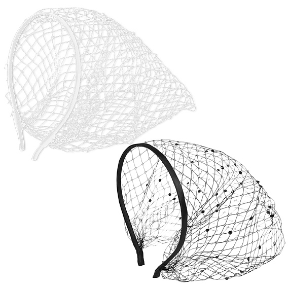 2шт 2 цвета сетка вуаль ткань резинки для волос, со стразами, аксессуары для волос для женщин и девушек