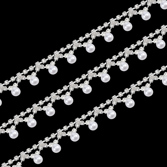 1.8~2 ярдов железные стразы чашки цепи, стразы цепи, цепочки с кисточками из натурального жемчуга