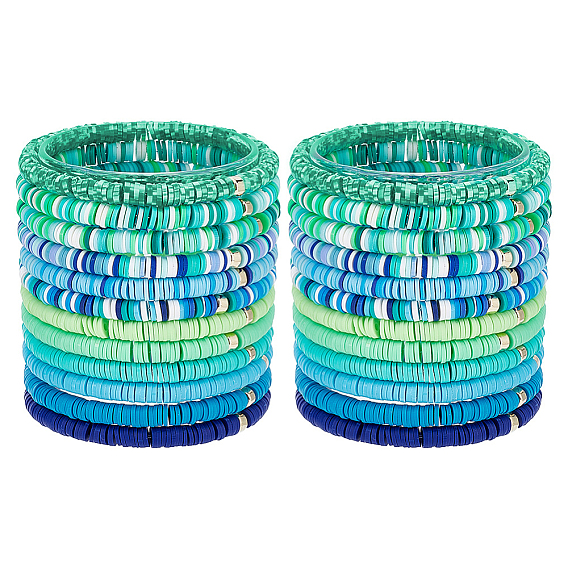 1 набор браслетов ручной работы из полимерной глины heishi surfer с пластиковыми бусинами ccb, составные опрятные браслеты для женщин