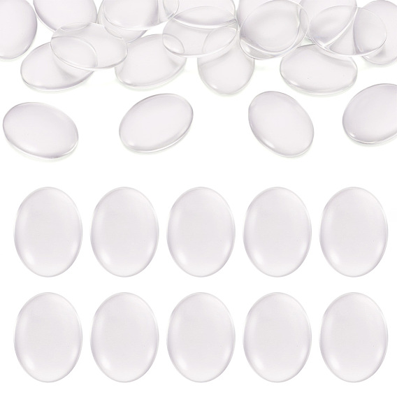 Прозрачные стеклянные кабошоны, Плоско-овальные