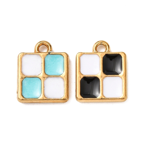 304 подвески из нержавеющей стали, с эмалью, ионное покрытие (ip), реальный 18 k позолоченный, тартановые подвески