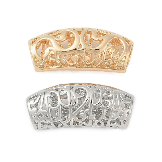 Полые латунные трубчатые бусины, без кадмия, без никеля и без свинца, изогнутая трубка