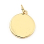 Brass Enamel Pendants, with Jump Rings, Cadmium Free & Lead Free, Real 18K Gold Plated, Flat Round with Angel