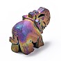Electroplated Natural Druzy Geode Agate Display Decorations, Elephant