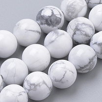 Chapelets de perles howlite naturelles , ronde