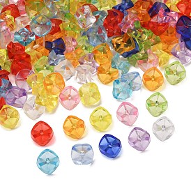 Perles acryliques transparentes, cube, facette