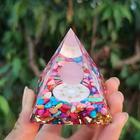 Orgonite Pyramid Resin Energy Generators, for Home Office Desk Decoration