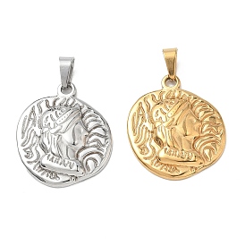 304 подвески из нержавеющей стали, Неправильная форма, украшенная абстрактными элементами живописи.