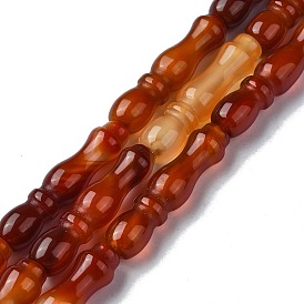 Natural Red Agate Beads Strands, Texture Tube, Islamic Prayer Beads for Rosary